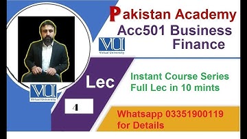 Instant Course Acc501 Business Finance Lec no 4    I For Details Whatsapp 03351900119