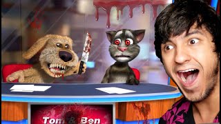 Testing The Creepy TALKING TOM AND TALKING BEN App For The 1st Time..