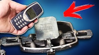 ВЫДЕРЖИТ МЕДВЕЖИЙ КАПКАН ТАКИЕ ИЗДЕВАТЕЛЬСТВА от NOKIA 3310 ?! Плюс арбуз в капкан..