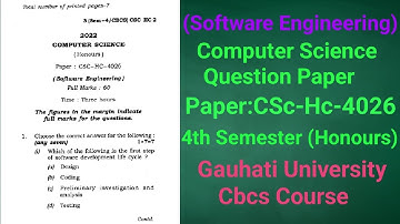 Computer Science Question paper l 4th Semester l Gauhati University (Cbcs Course)l STC l