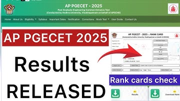 AP PGECET 2025 RESULTS RELEASED  | HOW TO CHECK AP PGECET RESULTS  2025