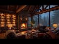 Cozy Hidden Cabin In The Rain Smooth Jazz Piano With Crackling Fireplace For Escape Calm 