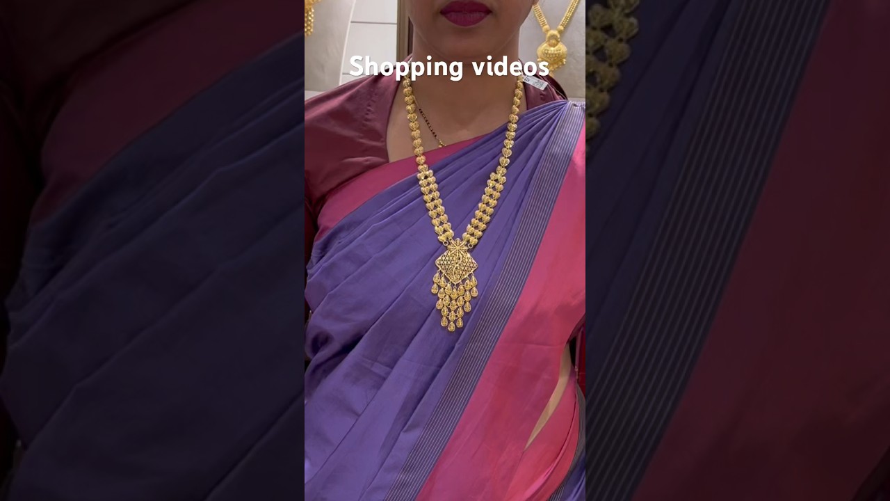 Turkish gold long necklace design 