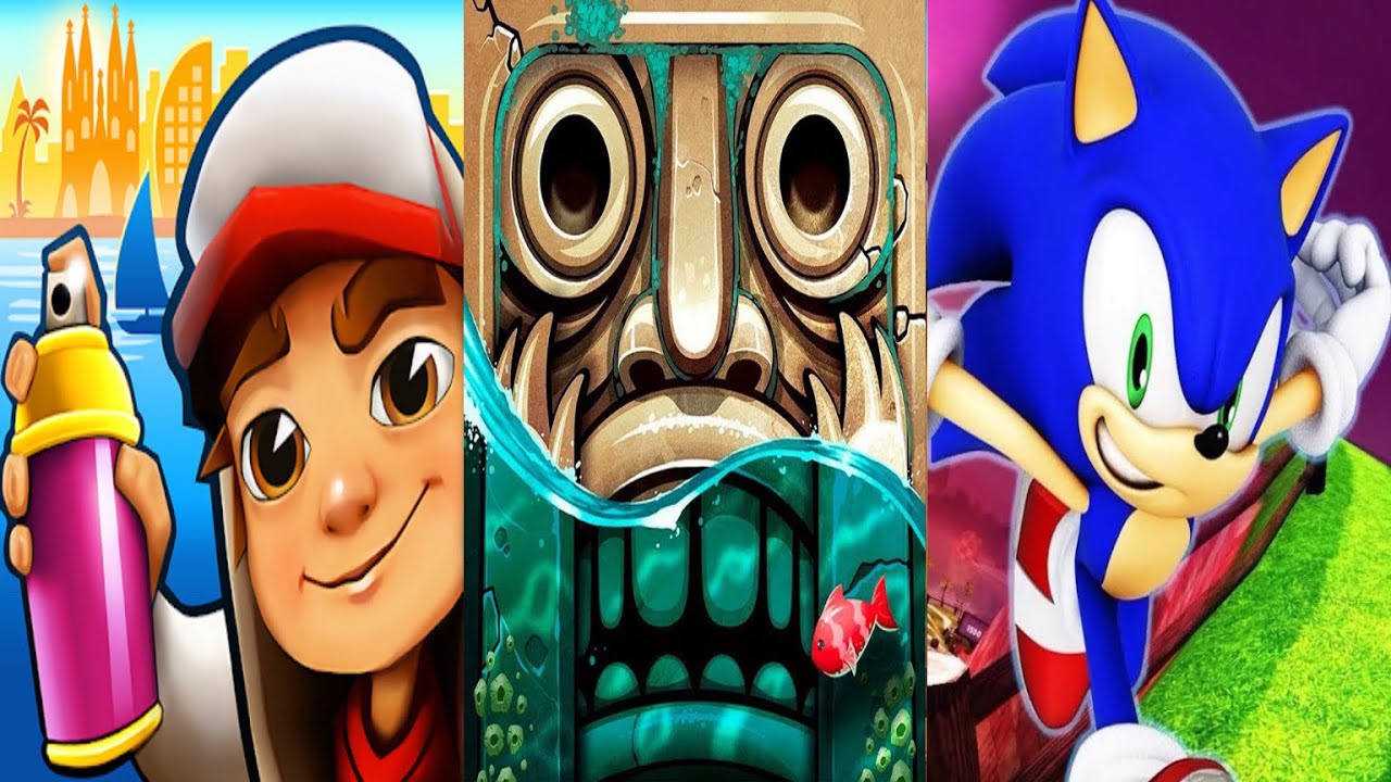 Subway Surfers Barcelona VS Temple Run 2 Pirate Cove VS Sonic Dash ...