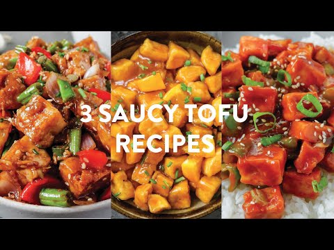 3 SAUCY TOFU RECIPES | Easy Vegan Orange, Ginger Sesame, Sweet & Spicy Tofu + HOW TO COOK TOFU