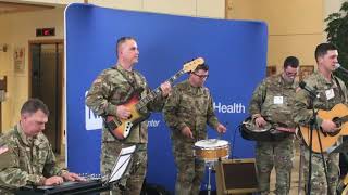 US Army Band’s blue-grass band performs for an enthusiastic audience at the NIH Clinical Center