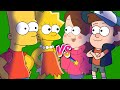 Bart y Lisa Simpson vs Dipper y Mabel Los Simpson vs gravity falls - BATALLA DE RAP ANIMADA