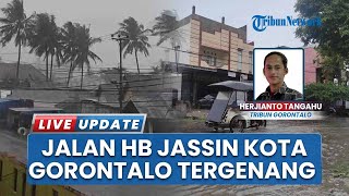 Hujan Deras Mengguyur, 2 Titik di Jalan HB Jassin Kota Gorontalo Tergenang, Drainase Tak Berfungsi