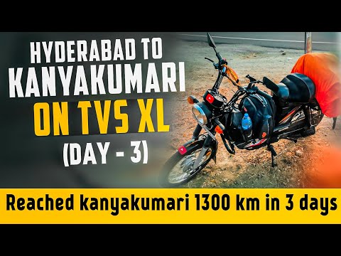 Reached kanyakumari from Hyderabad on TVS XL 1300 km on TVS XL