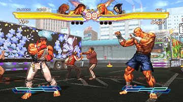 Ryu & Ken vs Sagat & Juri (Hardest) - Street Fighter X Tekken