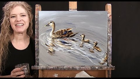 Learn How to Paint DUCKS IN A ROW with Acrylic - Paint & Sip at Home - Animal Step by Step Tutorial