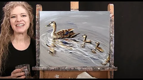 Learn How to Paint DUCKS IN A ROW with Acrylic - P...