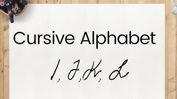 Learn How to Write the Cursive Alphabet - Letters I J K L