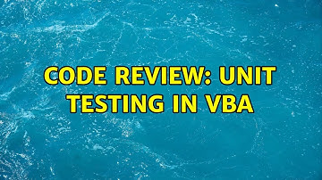 Code Review: Unit Testing in VBA