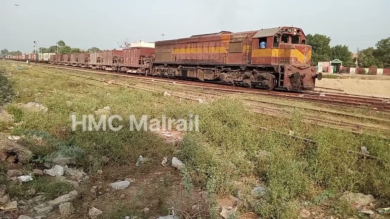 Old Diesel locomotive GMU-30-4715 leading a freight train ll Pakistan Railways ll HMC Malrail