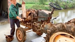 Completely restore KUBOTA L 1802 tractor from Japan _ Restoring the old starter and starter