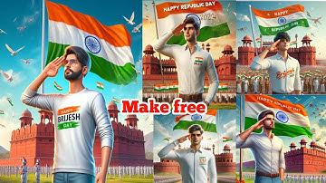 How to create 3d ai Republic day wings name image | 26 january ai photo editing | Bing image creator