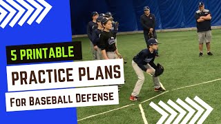 5 Printable Practice Plans for youth baseball | Team DEFENSE Drills for 9 to 15U