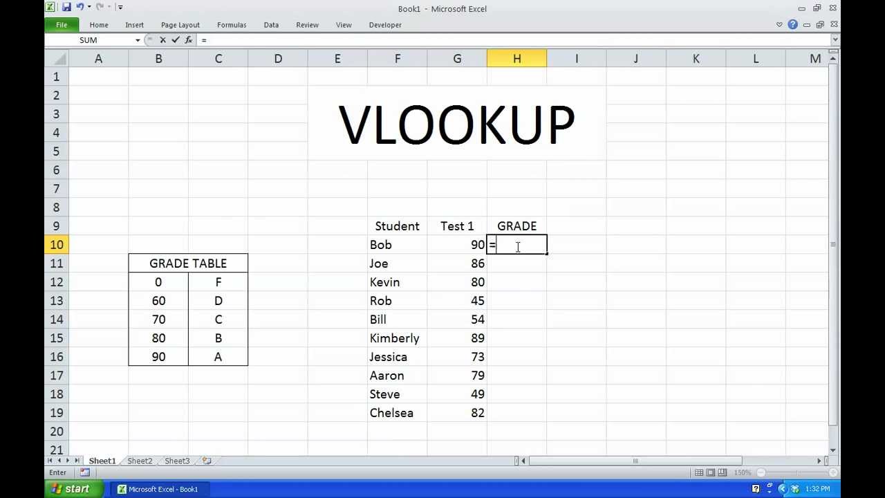 VLOOKUP Excel 2010 (Simple)
