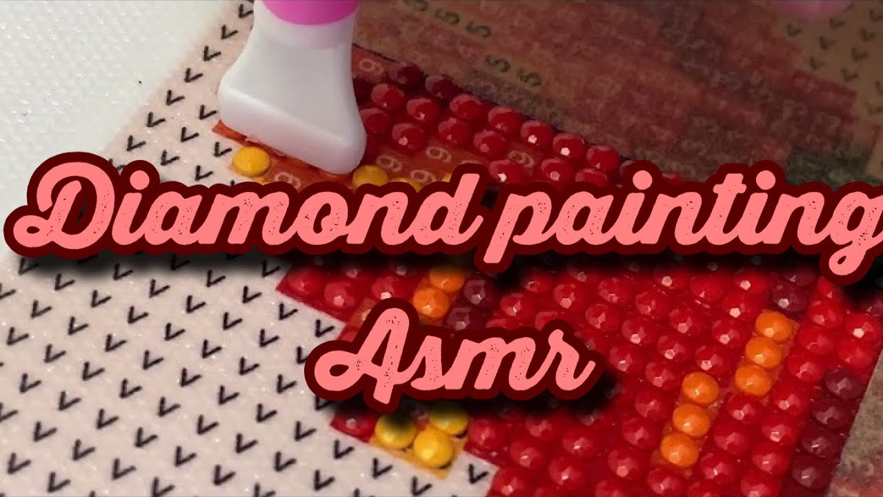 New diamond painting / Relaxing ASMR process / poppy flower/ part 2