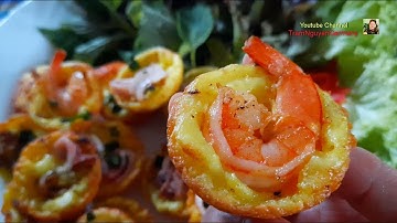 BÁNH KHỌT MIỀN TÂY cách làm bánh khọt tôm mực và nước cốt dừa trong mềm ngoài giòn - Mini Pancake