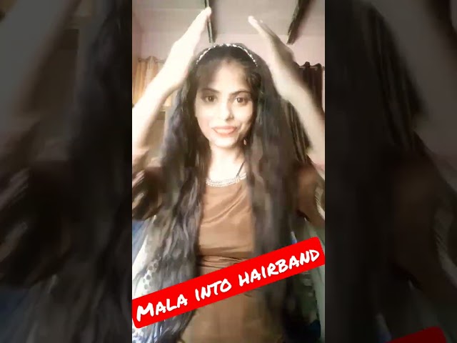 mala into hairband hair style easy step-by-step 👍#paridhayal #fashion #dresses #stylish #viral #reel