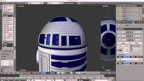 R2-D2 Blender Tutorial - Fixing panel line problems (Part 10)