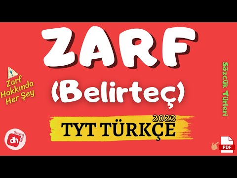 Zarf (Belirteç) Sözcük Türleri / TYT Türkçe 2023 (Deniz Hoca) +PDF 📕