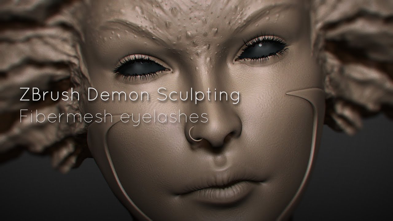 ZBrush Demon sculpting Demon eyelashes with fibermesh HD YouTube