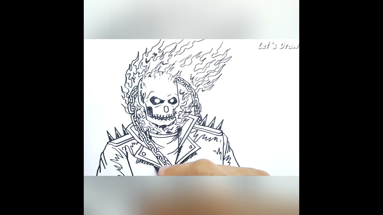 Super Easy!! let's Draw ''GHOST RIDER''from the word GHOST. MARVELCOMICSSUPERHERO. 