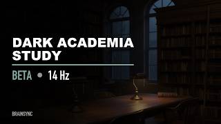 Dark Academia Study Music | 14 Hz Beta Binaural Beats + Soft Rain | Night Library [3 Hours] screenshot 4