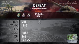 Full [1985] IS-3 / 0 kills / 1.856 dmg / 366 xp / 19.495 credits || World of Tanks News