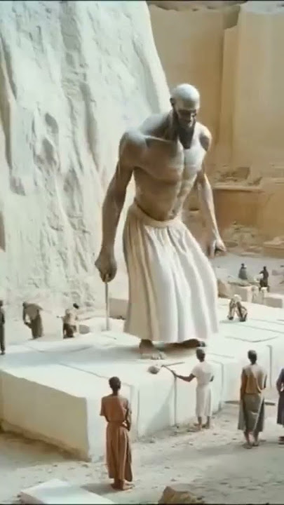 AI Gaint Man Ancient Egyptian Helping Small Workers #shorts - YouTube