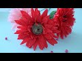 Цветы из гофрированной бумаги|Яркая гербера для подарка и декора своими руками
