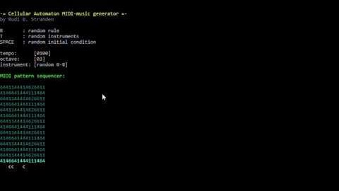 Cellular Automata MIDI generator (Experimental)