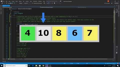 Selection Sort implemented in C#