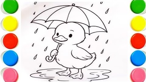 How To Draw cute Duck Drawing, Painting & Coloring For Kids and Toddlers_ Child Art 🐋🌈🎨