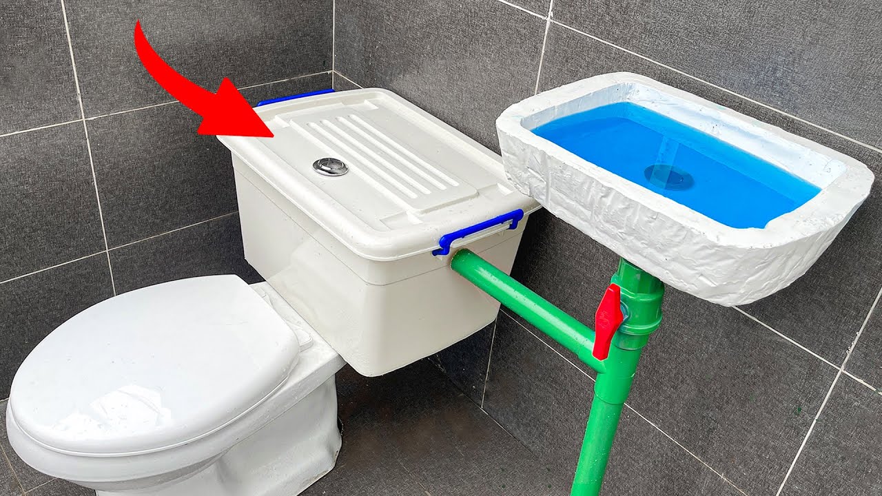 ОТЛИЧНАЯ ИДЕЯ ОТ ЦЕМЕНТА! Я сделал свою собственную сантехнику по очень низкой цене