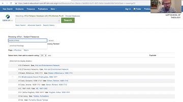 ATLA Religion Database: Search with Subject Terms