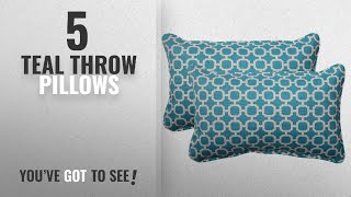 Top 10 Teal Throw Pillows [2018]: Pillow Perfect Indoor/Outdoor Hockley Corded Rectangular Throw