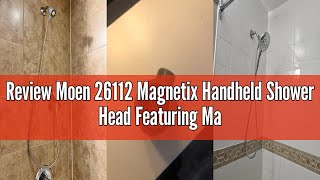 Review Moen 26112 Magnetix Handheld Shower Head Featuring Magnetic Holder Technology, 6 High Pressur