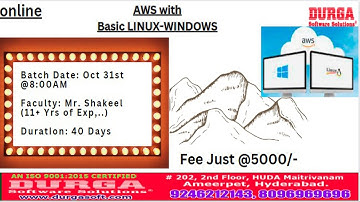 AWS with Basic LINUX-WINDOWS Online Training @ DURGASOFT