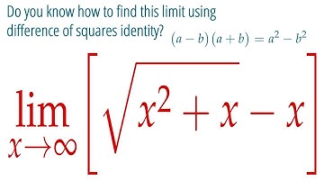 How to find Limit of Difference of Square Roots at Infinity -- Elementary Method