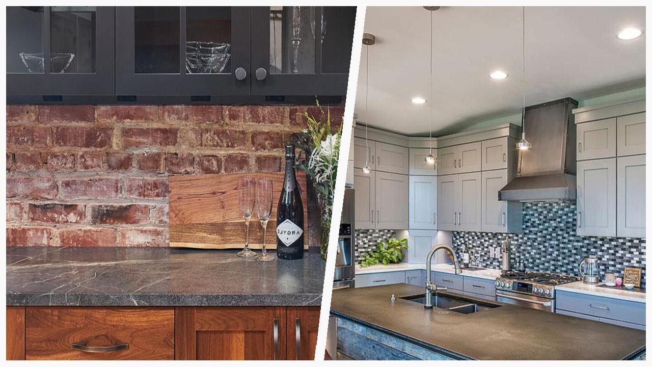 Curated visual reference: Picture Idea: 75 Beautiful Industrial Kitchen With Multicolored Backsplash Design