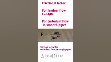 Frictional factor for laminar flow and turbulent flow in smooth and roughness surface#shortsfeed