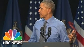 Obama In Flint: 'Can I Get Some Water?' | NBC News Resimi
