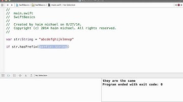 Prefix and Sufix Strings Comparison in Swift