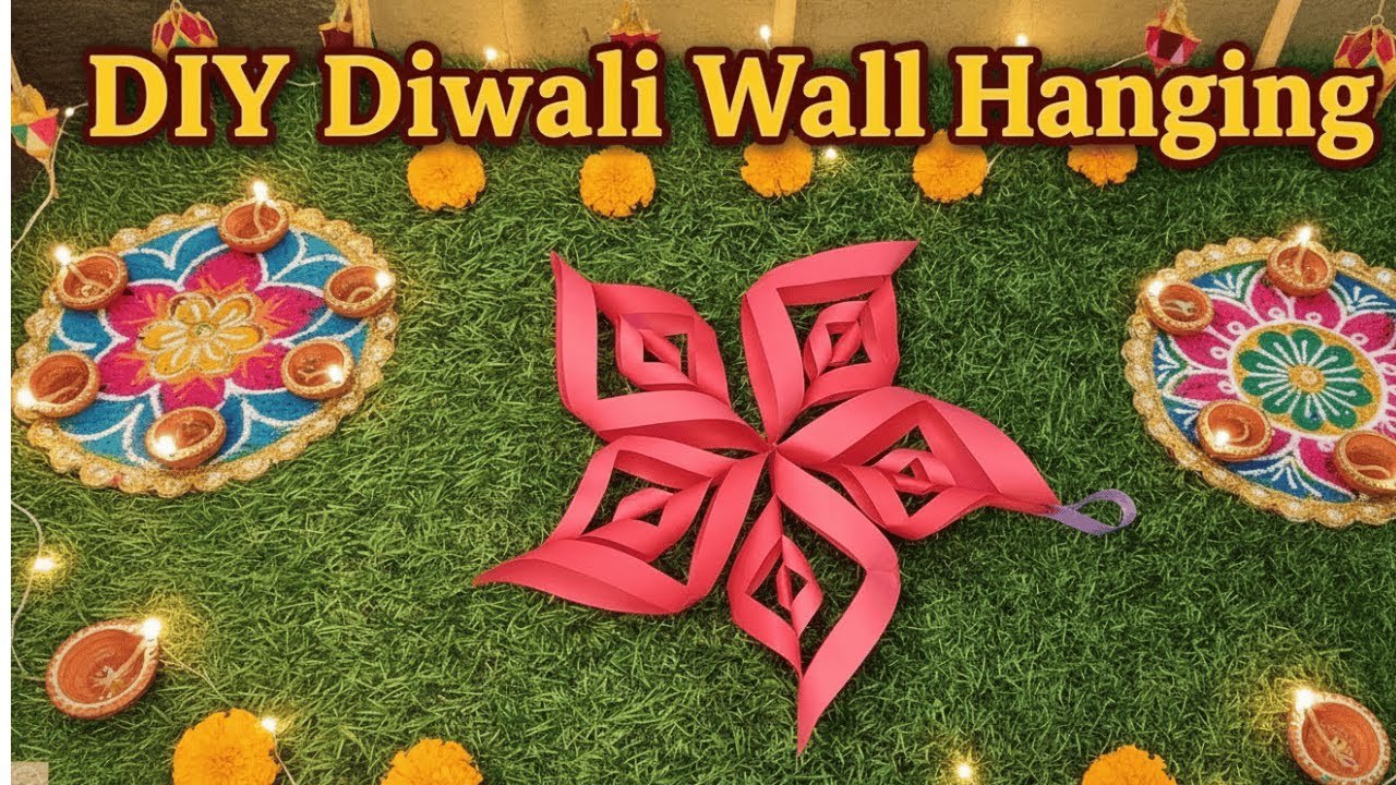 DIY Diwali Paper Wall Hanging | Easy Paper Craft Décor Tutorial - YouTube
