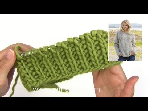How to knit false English rib on circular needles