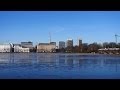 Hamburg, Germany: Binnenalster (Inner Alster Lake), winter, shore Ballindamm - (Full HD 1080p)